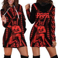 Maori Fathers Day New Zealand Hoodie Dress Aroha Ahau Ki A Koe Papa - Red - Wonder Print Shop