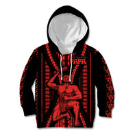 Maori Fathers Day New Zealand Kid Hoodie Aroha Ahau Ki A Koe Papa - Red - Wonder Print Shop