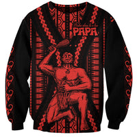 Maori Fathers Day New Zealand Sweatshirt Aroha Ahau Ki A Koe Papa - Red - Wonder Print Shop