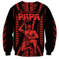 Maori Fathers Day New Zealand Sweatshirt Aroha Ahau Ki A Koe Papa - Red - Wonder Print Shop