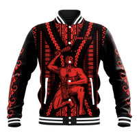 Custom Maori Fathers Day New Zealand Baseball Jacket Aroha Ahau Ki A Koe Papa - Red LT9 - Wonder Print Shop