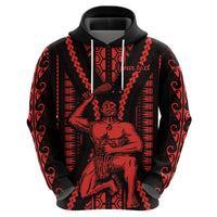 Custom Maori Fathers Day New Zealand Hoodie Aroha Ahau Ki A Koe Papa - Red - Wonder Print Shop
