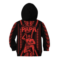 Custom Maori Fathers Day New Zealand Kid Hoodie Aroha Ahau Ki A Koe Papa - Red - Wonder Print Shop