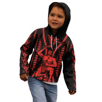 Custom Maori Fathers Day New Zealand Kid Hoodie Aroha Ahau Ki A Koe Papa - Red - Wonder Print Shop