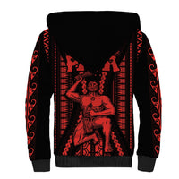 Custom Maori Fathers Day New Zealand Sherpa Hoodie Aroha Ahau Ki A Koe Papa - Red - Wonder Print Shop
