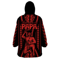 Custom Maori Fathers Day New Zealand Wearable Blanket Hoodie Aroha Ahau Ki A Koe Papa - Red - Wonder Print Shop