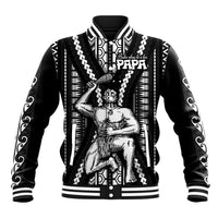 Maori Fathers Day New Zealand Baseball Jacket Aroha Ahau Ki A Koe Papa - Black LT9 - Wonder Print Shop