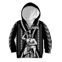 Maori Fathers Day New Zealand Kid Hoodie Aroha Ahau Ki A Koe Papa - Black - Wonder Print Shop