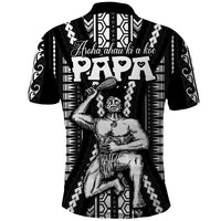 Maori Fathers Day New Zealand Polo Shirt Aroha Ahau Ki A Koe Papa - Black - Wonder Print Shop
