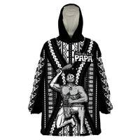 Maori Fathers Day New Zealand Wearable Blanket Hoodie Aroha Ahau Ki A Koe Papa - Black - Wonder Print Shop