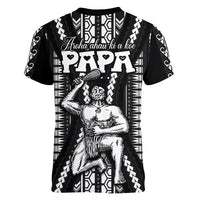 Maori Fathers Day New Zealand Women V Neck T Shirt Aroha Ahau Ki A Koe Papa - Black - Wonder Print Shop
