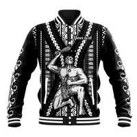 Custom Maori Fathers Day New Zealand Baseball Jacket Aroha Ahau Ki A Koe Papa - Black LT9 - Wonder Print Shop