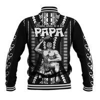 Custom Maori Fathers Day New Zealand Baseball Jacket Aroha Ahau Ki A Koe Papa - Black LT9 - Wonder Print Shop