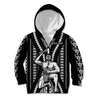 Custom Maori Fathers Day New Zealand Kid Hoodie Aroha Ahau Ki A Koe Papa - Black - Wonder Print Shop