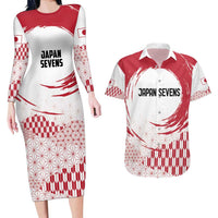 Custom Japan Sevens Couples Matching Long Sleeve Bodycon Dress and Hawaiian Shirt Japanese Rising Sun with Hemp Leaf Pattern LT9 - Wonder Print Shop