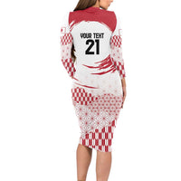 Custom Japan Sevens Long Sleeve Bodycon Dress Japanese Rising Sun with Hemp Leaf Pattern - Wonder Print Shop
