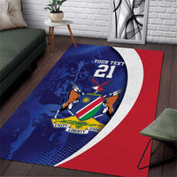 Namibia Cricket Custom Area Rug Coat of arms Namibian Pattern - Wonder Print Shop