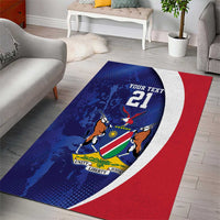 Namibia Cricket Custom Area Rug Coat of arms Namibian Pattern - Wonder Print Shop