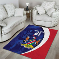 Namibia Cricket Custom Area Rug Coat of arms Namibian Pattern - Wonder Print Shop