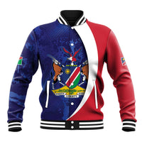 Namibia Cricket Custom Baseball Jacket Coat of arms Namibian Pattern - Wonder Print Shop