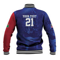 Namibia Cricket Custom Baseball Jacket Coat of arms Namibian Pattern - Wonder Print Shop