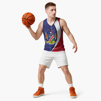 Namibia Cricket Custom Basketball Jersey Coat of arms Namibian Pattern - Wonder Print Shop