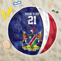 Namibia Cricket Custom Beach Blanket Coat of arms Namibian Pattern - Wonder Print Shop