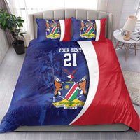 Namibia Cricket Custom Bedding Set Coat of arms Namibian Pattern - Wonder Print Shop