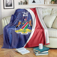 Namibia Cricket Custom Blanket Coat of arms Namibian Pattern - Wonder Print Shop