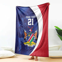 Namibia Cricket Custom Blanket Coat of arms Namibian Pattern - Wonder Print Shop