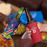 Namibia Cricket Custom 4 in 1 Can Cooler Tumbler Coat of arms Namibian Pattern - Wonder Print Shop