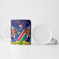 Namibia Cricket Custom Ceramic Mug Coat of arms Namibian Pattern - Wonder Print Shop
