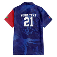 Namibia Cricket Custom Family Matching Short Sleeve Bodycon Dress and Hawaiian Shirt Coat of arms Namibian Pattern - Wonder Print Shop