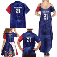 Namibia Cricket Custom Family Matching Summer Maxi Dress and Hawaiian Shirt Coat of arms Namibian Pattern - Wonder Print Shop