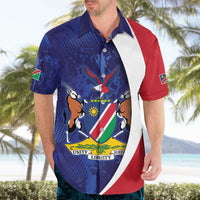 Namibia Cricket Custom Hawaiian Shirt Coat of arms Namibian Pattern - Wonder Print Shop