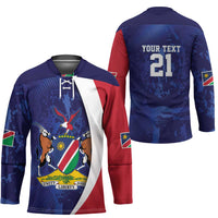 Namibia Cricket Custom Hockey Jersey Coat of arms Namibian Pattern - Wonder Print Shop