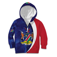 Namibia Cricket Custom Kid Hoodie Coat of arms Namibian Pattern - Wonder Print Shop