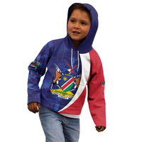 Namibia Cricket Custom Kid Hoodie Coat of arms Namibian Pattern - Wonder Print Shop