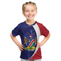 Namibia Cricket Custom Kid T Shirt Coat of arms Namibian Pattern - Wonder Print Shop