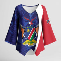 Namibia Cricket Custom Kimono Sleeve Blouse Coat of arms Namibian Pattern - Wonder Print Shop