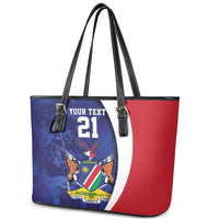 Namibia Cricket Custom Leather Tote Bag Coat of arms Namibian Pattern - Wonder Print Shop