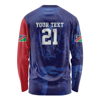 Namibia Cricket Custom Long Sleeve Shirt Coat of arms Namibian Pattern - Wonder Print Shop