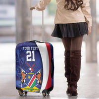 Namibia Cricket Custom Luggage Cover Coat of arms Namibian Pattern - Wonder Print Shop