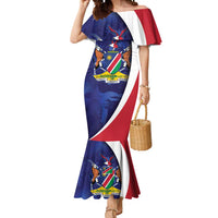 Namibia Cricket Custom Mermaid Dress Coat of arms Namibian Pattern - Wonder Print Shop