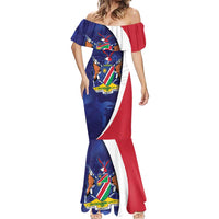 Namibia Cricket Custom Mermaid Dress Coat of arms Namibian Pattern - Wonder Print Shop