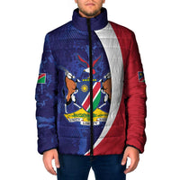 Namibia Cricket Custom Padded Jacket Coat of arms Namibian Pattern - Wonder Print Shop