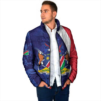 Namibia Cricket Custom Padded Jacket Coat of arms Namibian Pattern - Wonder Print Shop