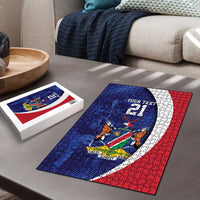 Namibia Cricket Custom Puzzle Coat of arms Namibian Pattern - Wonder Print Shop