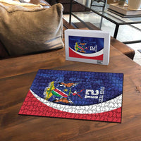 Namibia Cricket Custom Puzzle Coat of arms Namibian Pattern - Wonder Print Shop