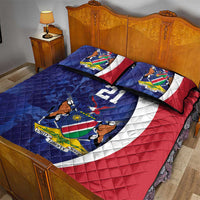 Namibia Cricket Custom Quilt Bed Set Coat of arms Namibian Pattern - Wonder Print Shop